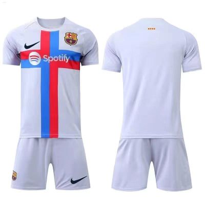 เสื้อเจอร์ซีย์ Barcelona 2223บาร์เซโลนาชุดชุดฟุตบอลสำหรับเด็กและผู้ใหญ่เด็กเล็กแห้งเร็วระบายอากาศได้ดี