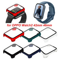 เคสป้องกันสำหรับ OPPO Watch2 42มม. 46มม.,เคสป้องกันอัจฉริยะ PC + ฟิล์มนิรภัยแบบรวมเคสป้องกัน