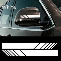 【SALE】 nohowalo1974 สติกเกอร์ติดกระจกมองหลังรถยนต์2ชิ้น Hiasan Mobil แบบไวนิลสติกเกอร์ติดรถยนต์ลายทางแบบ DIY รูปลอกตัวถังรถ