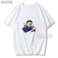 เสื้อยืดแขนสั้นพิมพ์ลาย Michael Myers Claus แฟชั่นสําหรับครอบครัว LB6D