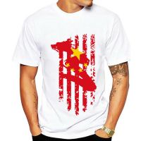 CHINA Vintage Flag Print Mens Black And White Confortable T Shirt New Chinese Dargon 5 Star Red Design Christmas Gi_08