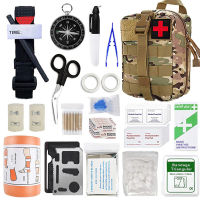 166Pcs Outdoor แคมป์ปิ้งอุปกรณ์ฉุกเฉิน Wild Supplies Survival Tool Set Multi-Functional First Aid Kit Tactical Bag