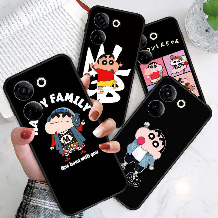 ggk-เคสสำหรับ-tecno-camon-20-tecno-camon-20-pro-itel-แหวนใส่นิ้ว-s23สายคล้องการ์ตูนญี่ปุ่นอะนิเมะกันกระแทก-chibi-maruko-crayon-shinchan-soft-tpu-ซิลิโคนเคสโทรศัพท์โทรศัพท์