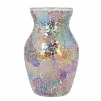 Mosaic Glass Vase Shiny Glass Vase European Style Shiny Exquisite Decorative Vase for Living Room Bedroom Decoration