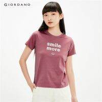 COD GIORDANO เสื้อยืดผู้หญิง - Womens Printed Letter Crewneck Tee 05391204