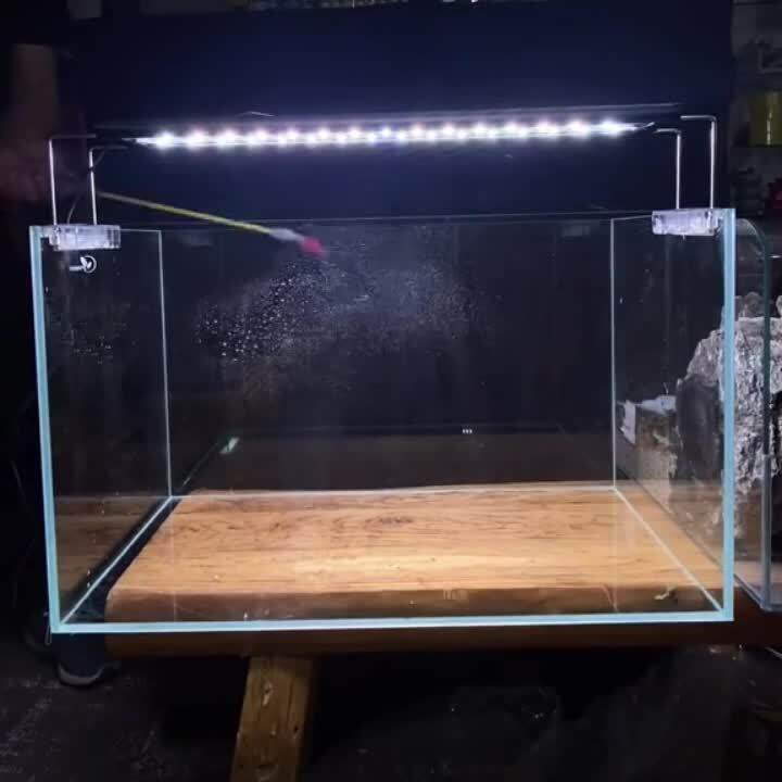 Fish Tank Background Sticker, Cyan White Gradient Simple HD Printing