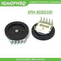 5pcs 5Pin 16*2mm Double Gear Tuning Dial Potentiometer B102 1K Dial Potentiometer IGMOPNRQ