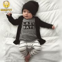 Fashion Spring and Autumn Toddler Baby Boy Cotton Clothes Set Long Sleeve T-shirt Top Striped Pants Newborn Outfit for 0-2y