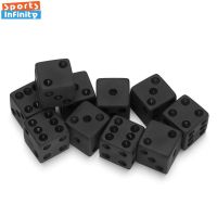 10 Pcs Matte Black Dice Set 16mm 6 Sides Face Acrylic Numbers Dice with Square Corner for TRPG RPG Board Games Digital Dices Kit