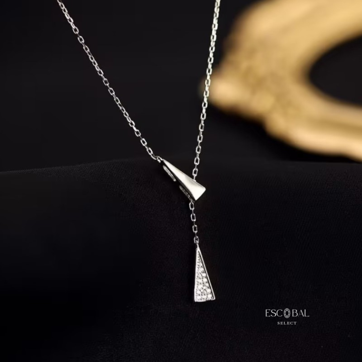 escobal-พร้อมส่ง-สร้อยเพชร-triangle-necklace-จี้เพชร-moissanite-แท้100-สร้อยคอเงินแท้-สร้อยคอแฟชั่น-สร้อยเงินแท้