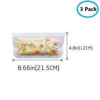 【▼Hot Sales▼】 qi225 3 Pack Reusable กระเป๋าเก็บอาหาร Bpa ฟรีถุงแช่แข็งถุงแซนด์วิช Ziplock กระเป๋าอาหารกลางวันสำหรับหมักเนื้อผลไม้ธัญพืช