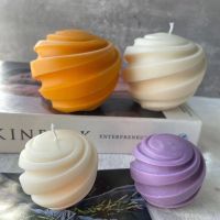 Round Ball Silicone Candle Mould Spiral Carving Ball Aromatherapy Gypsum Resin Process Handmade Silicon Molds Molds for Plaster