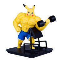 15เซนติเมตร GK หลอกออกกำลังกายกล้ามเนื้อ Macho Pikachu รูปดัมเบลเย็นตลกโปเกมอนหุ่นอะนิเมะเครื่องประดับ