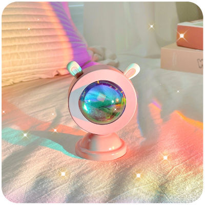MINI Sunset Photo Atmosphere Light Sunset Floor Lamp Dimmable Rainbow Lights for A Bedroom Aurora Starry Sky Projector Presente