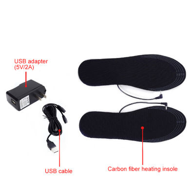 MUS USB Heated Shoe Insoles Feet Warm Sock Pad Mat Electrically Heating Insoles Washable Can Be Cut New