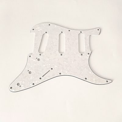 ；‘【；。 White Pearl 3 Ply 11 Holes SSS Guitar Pickguard Anti-Scratch Plate For ST FD Electric