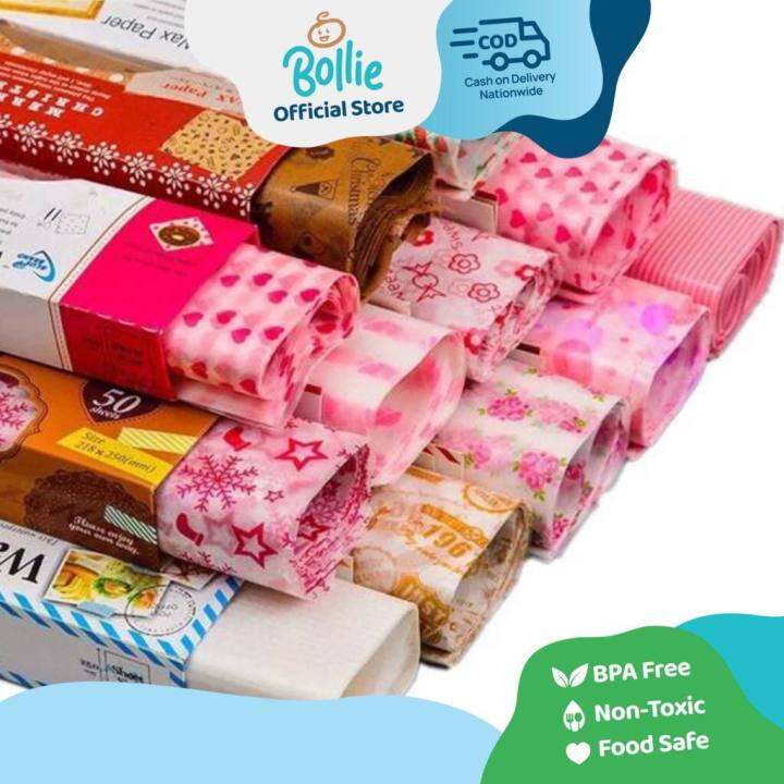 Bollie Baby 50pcs Wax Paper (Greaseproof Food Wrapper) Lazada PH