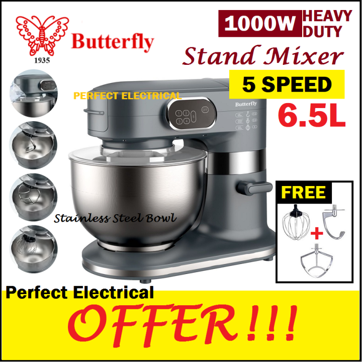 [ORIGINAL] Butterfly BSM4366 Stand Mixer 6.5L Heavy Duty 1000W
