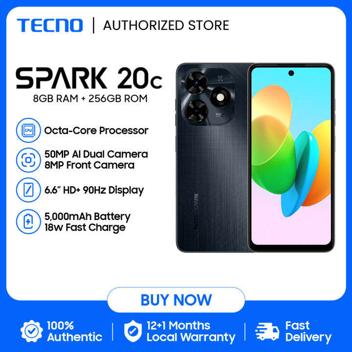 Tecno Spark 20c Smartphone 8gb128gb Octa Core Processor 50mp Dual Rear Camera 66” Hd 8937