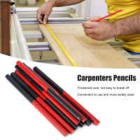 10Pcs Carpenters ดินสอ Red Blue 2‑Core Hex 2‑Head DIY Woodworking Mark ปากกา เครื่องมือ