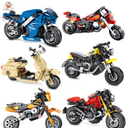 Le hàng có sẵn đồ chơi mô tô LEGO Đồ chơi khối lắp ghép đồ chơi xe máy xe
