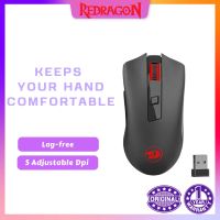 Redragon M652ออปติคอลที่พร้อมตัวรับสัญญาณ USB เมาส์ไร้สาย2.4G เล่นเกมพกพาและเมาส์สำนักงานปรับได้5ระดับ DPI