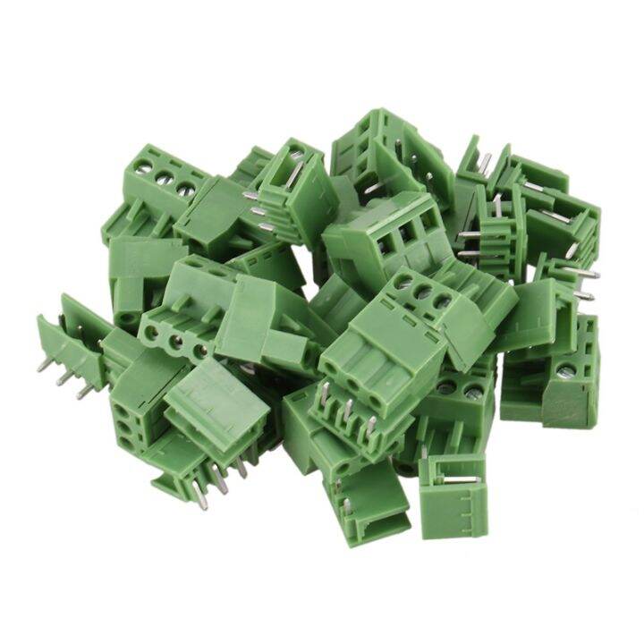 20 Pcs 5.08mm 3 Way PCB Mount Screw Terminal Block For 14-22 AWG Wire ...