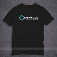 【Plus Size】 Portal 2 Aperture Laboratories Logo Mens T-shirt Video Game Fan Clothing Shirt 100% Cotton Short Sleeve T Shirt S-5XL MenS 100% Cotton Gildan T-Shirt