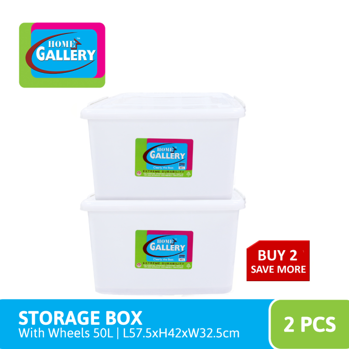 Home Gallery Storage Box with Wheels Capacity 50L Dimension L57