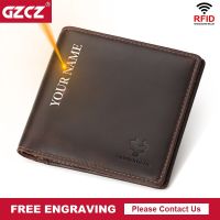 ZZOOI Slim RFID Mens ID/Credit Card Wallet Genuine Leather Small Male Clutch Money Bag Top Quality Thin Purse New