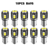 10PCS 12V Ba9s 5630 6SMD Car LED Bulb T4W 1445 H6W Side Marker Light Door Interior License Plate Wedge Lamps White Turbo Diode