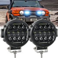 7" inch Round LED Work Light Bar, Falconstar 60W Flood Spot Combo Beam LED Light Pods with Daytime Running Light, Off Road Driving Lights for Truck Pickup SUV ATV UTV, 2PCS Two lamps