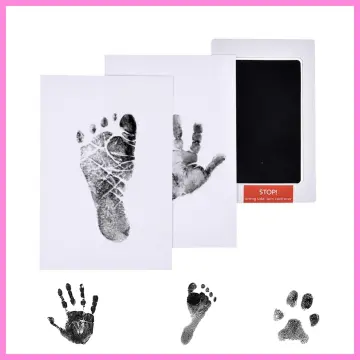 Baby Footprint Kit Handprint Picture Frame with Safe and Non-Toxic Ink Pad  Perfect Newborn Keepsakes