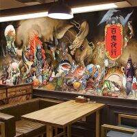 Hyakki Yagyō วอลเปเปอร์ Ukiyo-E รอยสักสตูดิโอจิตรกรรมตกแต่งฝาผนังร้านสักภาพตกแต่งสไตล์วอลเปเปอร์พื้นหลัง