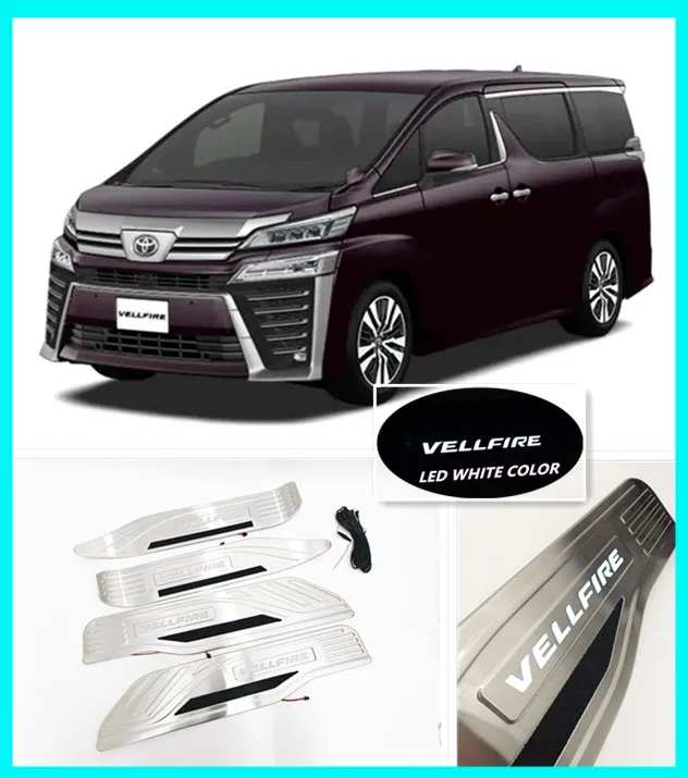 Toyota VELLFIRE ANH30 2015-2022 Side Sill Plate With Led (White) | Lazada