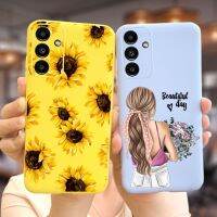 เคสสำหรับ Samsung Galaxy A14 5G SM-A146B การ์ตูนเด็กผู้หญิงฝาหลังอ่อนนุ่มทานตะวันน่ารักปลอกสำหรับ Samsung TPU A14 14เคสโทรศัพท์