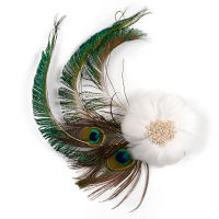 1Pcs Feather ดอกไม้นกยูง Feather เข็มกลัดสำหรับผ้าดอกไม้ Corsage ตกแต่ง Handmade เครื่องประดับงานแต่งงานผู้หญิง Accessories