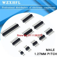 10PCS 1.27mm Pitch Single Row Straight Pin Header PCB Board Connector 1x2/3/4/5/6/7/8/10/12/15/20/40P/50P WATTY Electronics