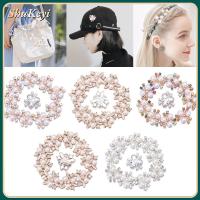 SHUKEYI 10PCS ตัดเย็บเสื้อผ้า เครื่องประดับหมวก รูปดอกไม้ ปุ่ม Rhinestone กระดุมมุก กิ๊บติดผมไข่มุก คลิปหนีบหมวก