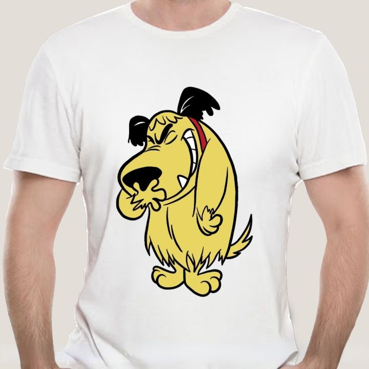 เสื้อยืดย้อนยุคการ์ตูน-muttley-mutley-หัวเราะสุนัข
