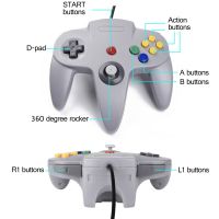 N64จอยเกมแพดรีโมทแบบมีสาย64บิต,จอยสติ๊กเกมส์ Pc ย้อนยุคอุปกรณ์เสริมสำหรับระบบเกมวิดีโอคอนโซลจอยคอนโทรลเลอร์ LSB3881