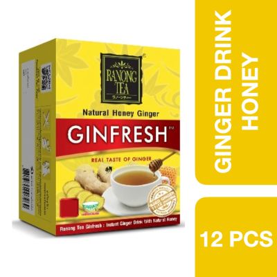 🔷New arrival🔷 Ranong Tea Ginfresh Ginger Tea Natural Honey Ginger 12 Sachets ++ เรนองที ชาจินเฟรช ชาขิง ขิงน้ำผึ้งธรรมชาติ 12 ซอง 🔷