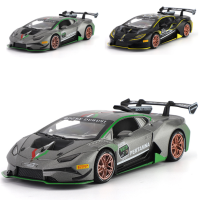 1:32 Lamborghini Huracan ST EVO Die-Castยานพาหนะรถโลหะผสมรุ่นเสียงและแสงรถลากรุ่นคอลเลกชันรถยนต์ของเล่น