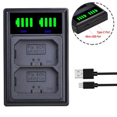 Batmax NP-FZ100 FZ100 USBคู่ LED ใหม่ที่ชาร์จแบตเตอรี่โซนี่อัลฟ่า9 A9 9R A9R BC-QZ1, Sony A9,A7R III,A7 III,A6600 Yuebian