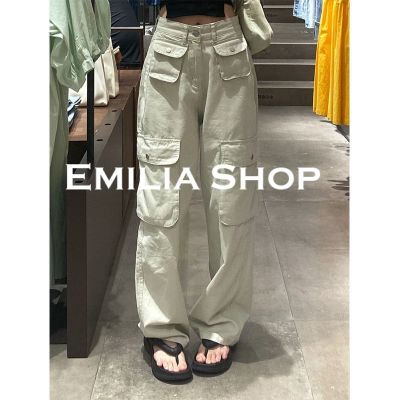 ES220181 ใหม่ 2022 สไตล์เกาหลี กางเกงเอวสูง กางเกงขายาว SHOP EMILIA