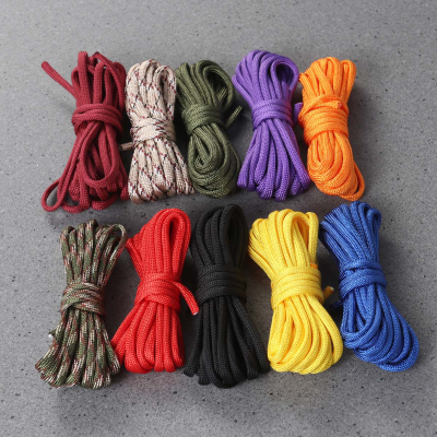 เชือก Paracord เต็นท์สายร่มชูชีพปีนเขาตั้งแคมป์กลางแจ้งเกียร์ร่มอยู่รอด Lanyards สตริงถักเปียสร้อยข้อมือโรยตัว