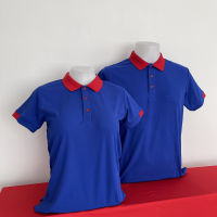 เสื้อยืดโปโล POLO สีน้ำเงิน ปกแดง เนื้ผ้า Micro Plus ไม่ขึ้นขุย ไม่ขึ้นขน สวมใส่ได้ยาวนาน ที่สำคัญไม่หด ไม่ย้วย