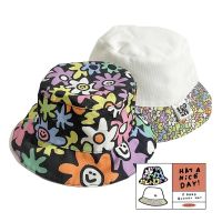 ssktmmee - 2sided bucket hat (flower black)