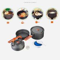 Cookware FMC-F2 ชุดหม้อ กระทะ สนาม สำหรับ 2-3 คน High Grade Aluminium Hard Anodic Oxidation