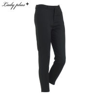 Lady Plus กางเกงขายาว 7 ส่วน | Cropped Pants 6072PM กางเกงทำงาน ทรงสลิม สีดำ